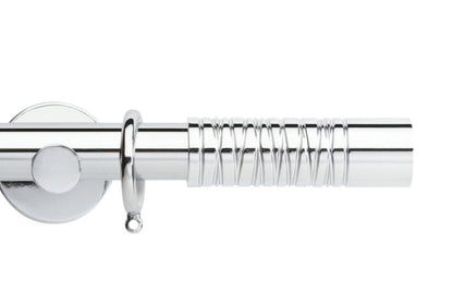 Hallis Neo Premium Barrel 28mm Metal Curtain Pole (Cylinder Brackets) - Chrome