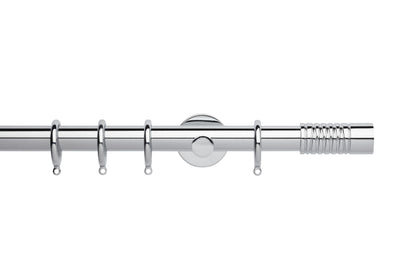 Hallis Neo Wired Barrel 28mm Metal Curtain Pole (Cylinder Brackets) - Chrome