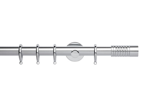 Hallis Neo Wired Barrel 28mm Metal Curtain Pole (Cylinder Brackets) - Chrome