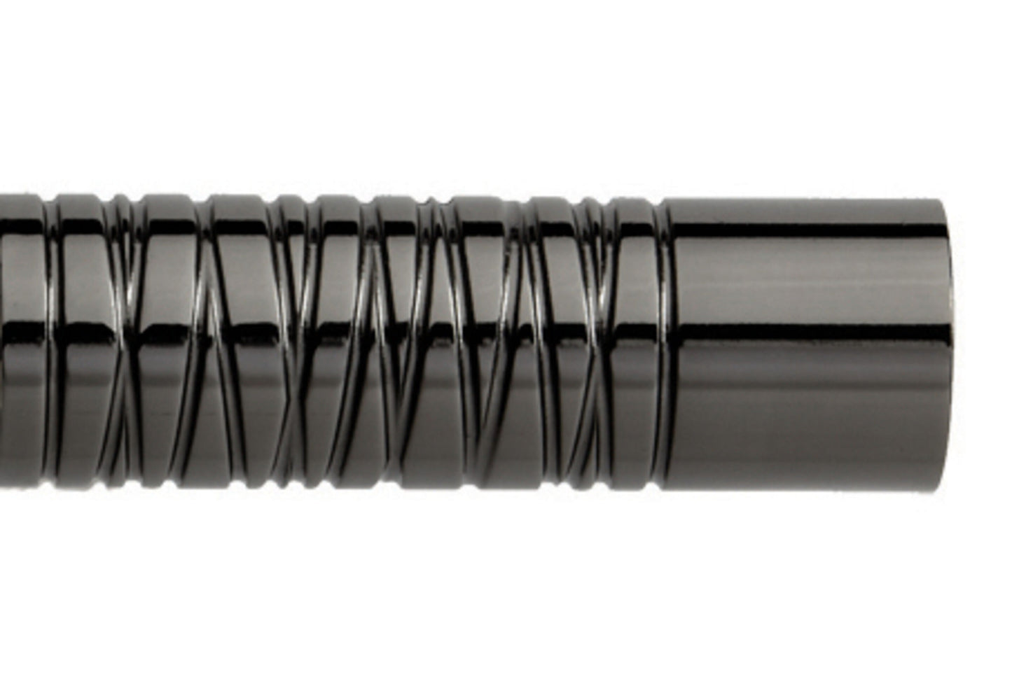 Hallis Neo Premium 28mm Wired Barrel Metal Curtain Pole Finials (Pair) - Black Nickel