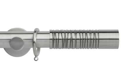 Hallis Neo Premium Barrel 35mm Metal Curtain Pole - Stainless Steel
