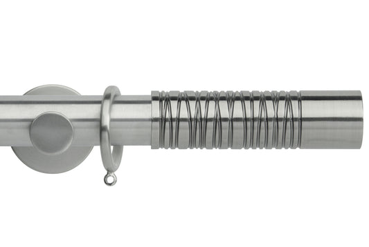 Hallis Neo Premium Barrel 35mm Metal Curtain Pole - Stainless Steel