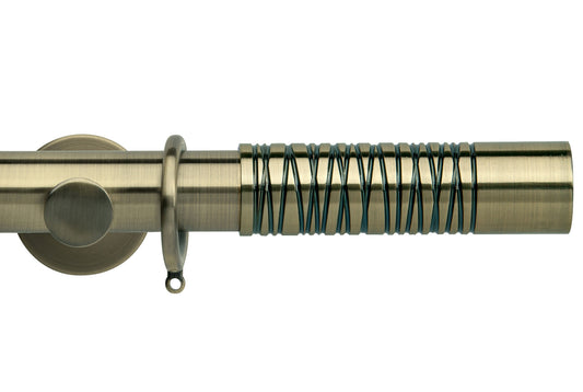 Hallis Neo Premium Barrel 35mm Metal Curtain Pole - Spun Brass