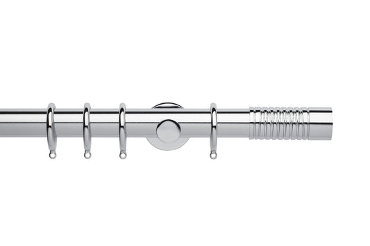 Hallis Neo Wired Barrel 35mm Metal Curtain Pole - Chrome