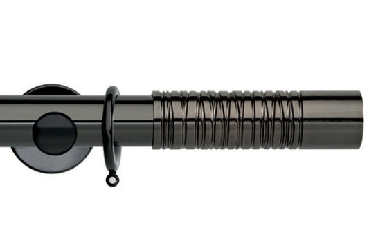 Hallis Neo Premium Barrel 35mm Metal Curtain Pole - Black Nickel