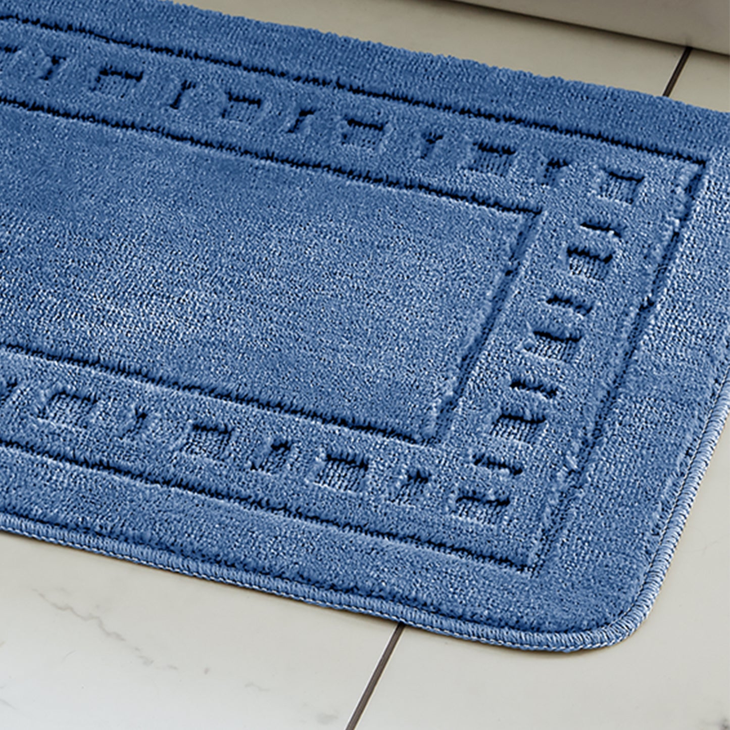 Catherine Lansfield Armoni Bath Mat and Pedestal Set - Blue