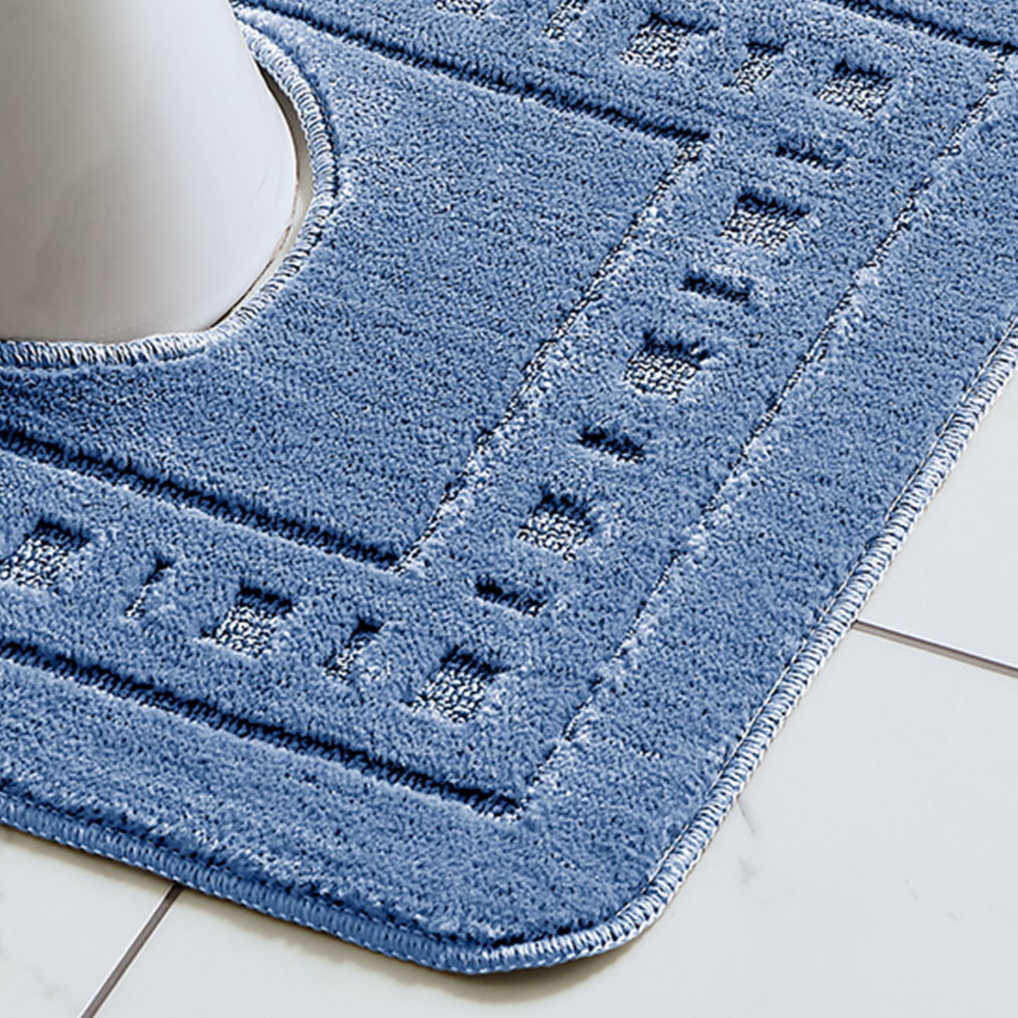 Catherine Lansfield Armoni Bath Mat and Pedestal Set - Blue