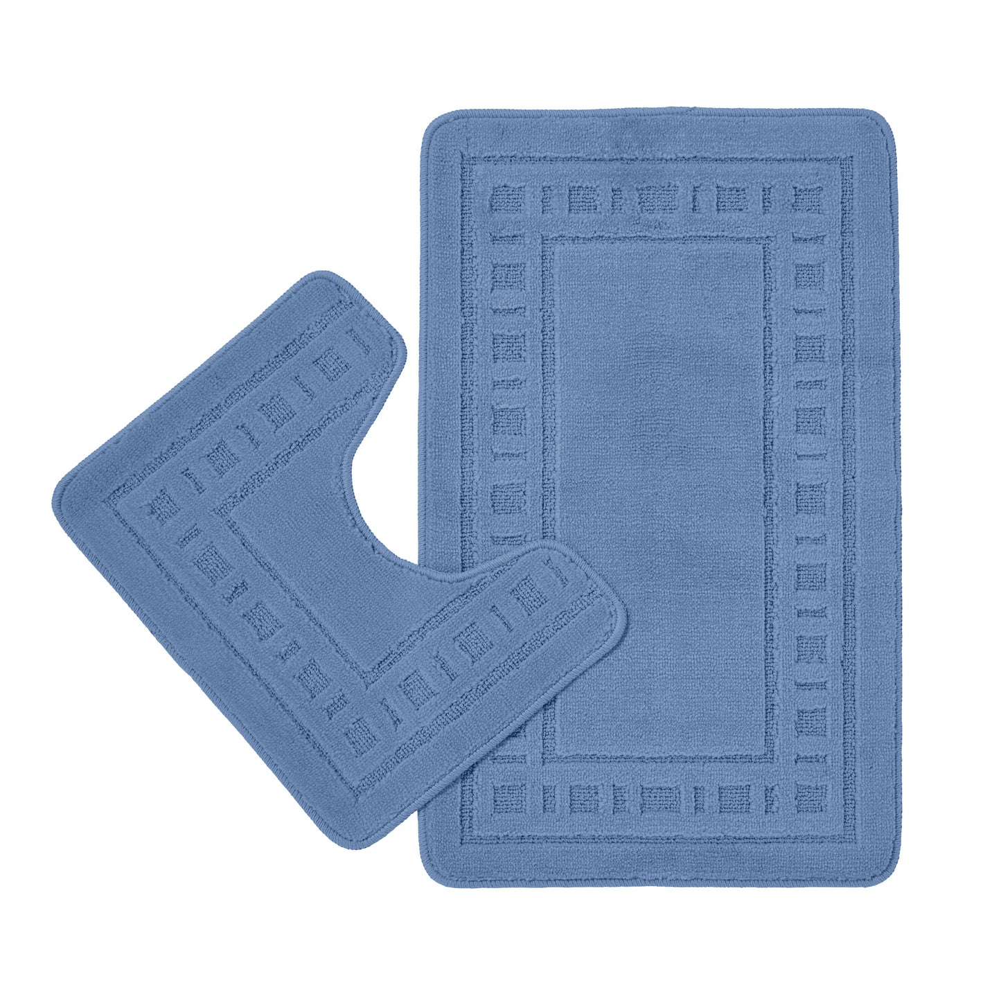 Catherine Lansfield Armoni Bath Mat and Pedestal Set - Blue