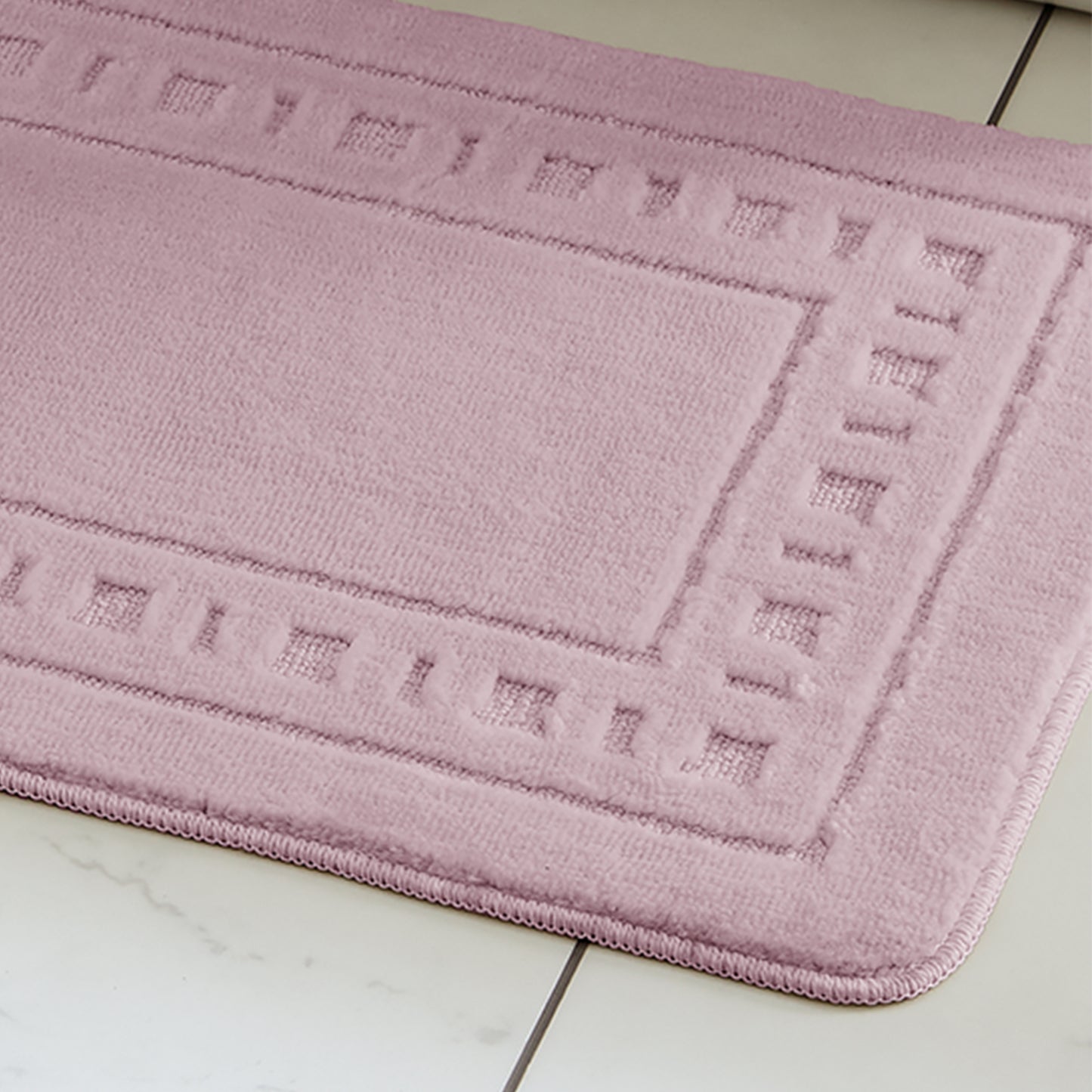Catherine Lansfield Armoni Bath Mat and Pedestal Set - Pink