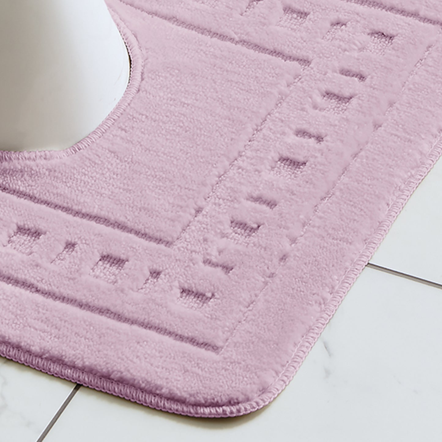 Catherine Lansfield Armoni Bath Mat and Pedestal Set - Pink