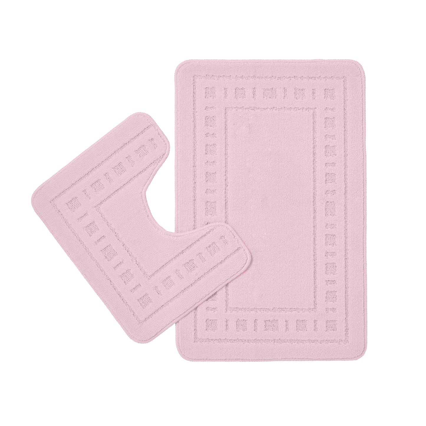 Catherine Lansfield Armoni Bath Mat and Pedestal Set - Pink