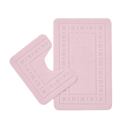 Catherine Lansfield Armoni Bath Mat and Pedestal Set - Pink