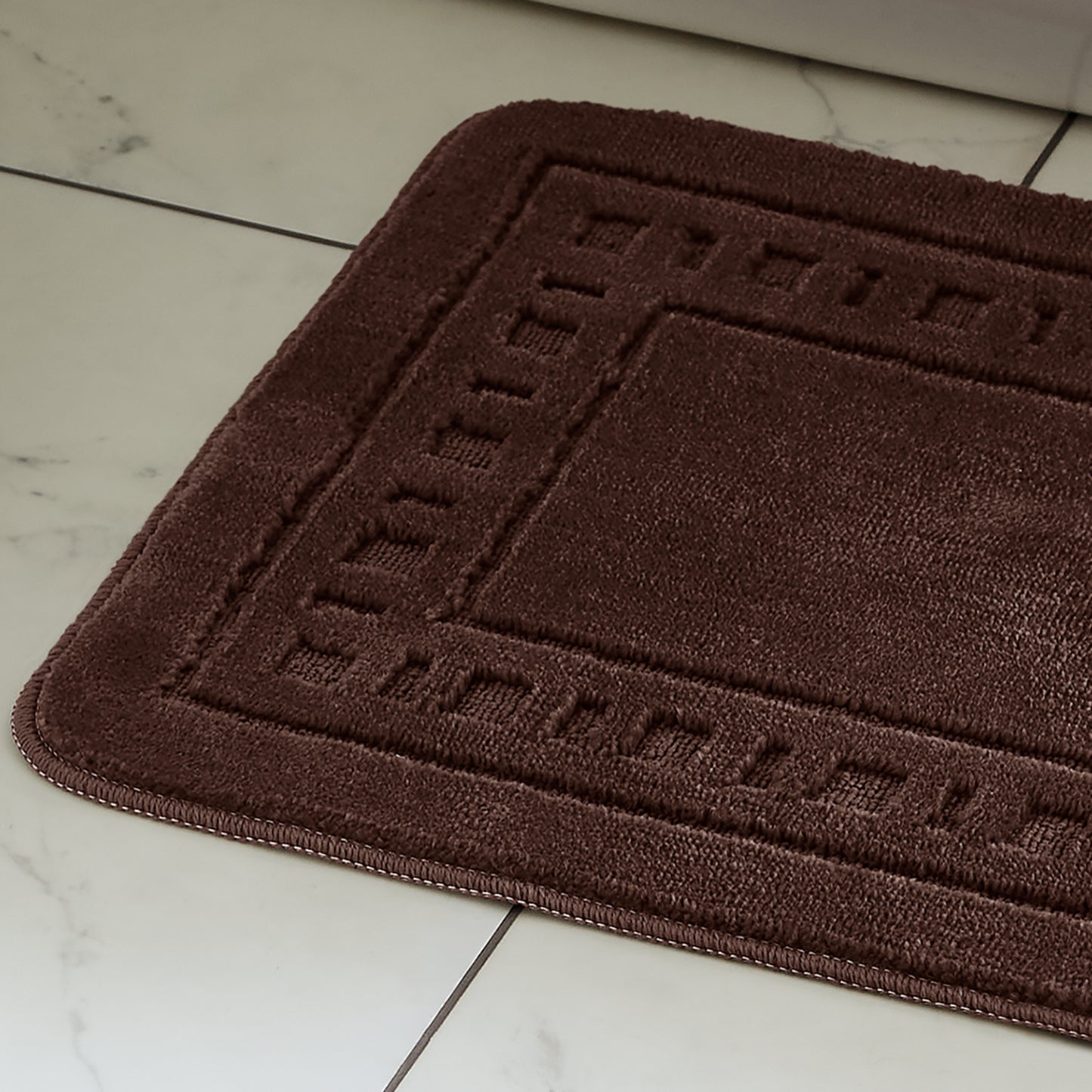 Catherine Lansfield Armoni Bath Mat and Pedestal Set - Chocolate