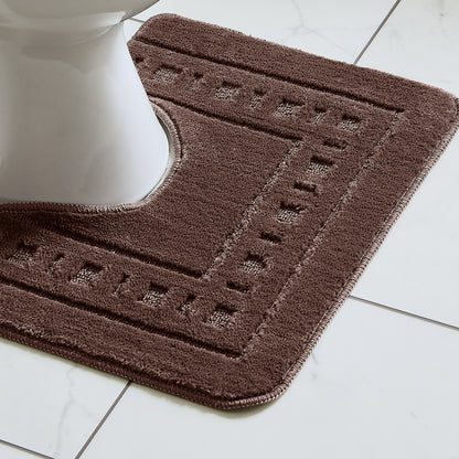 Catherine Lansfield Armoni Bath Mat and Pedestal Set - Chocolate