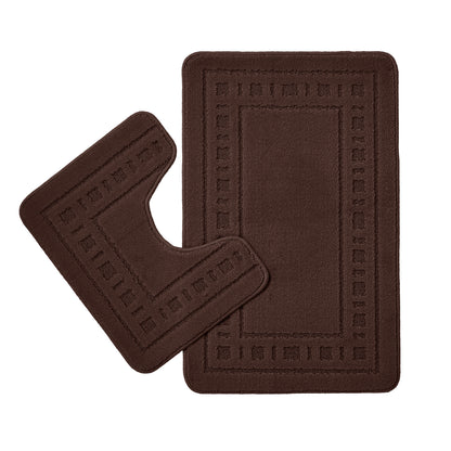 Catherine Lansfield Armoni Bath Mat and Pedestal Set - Chocolate