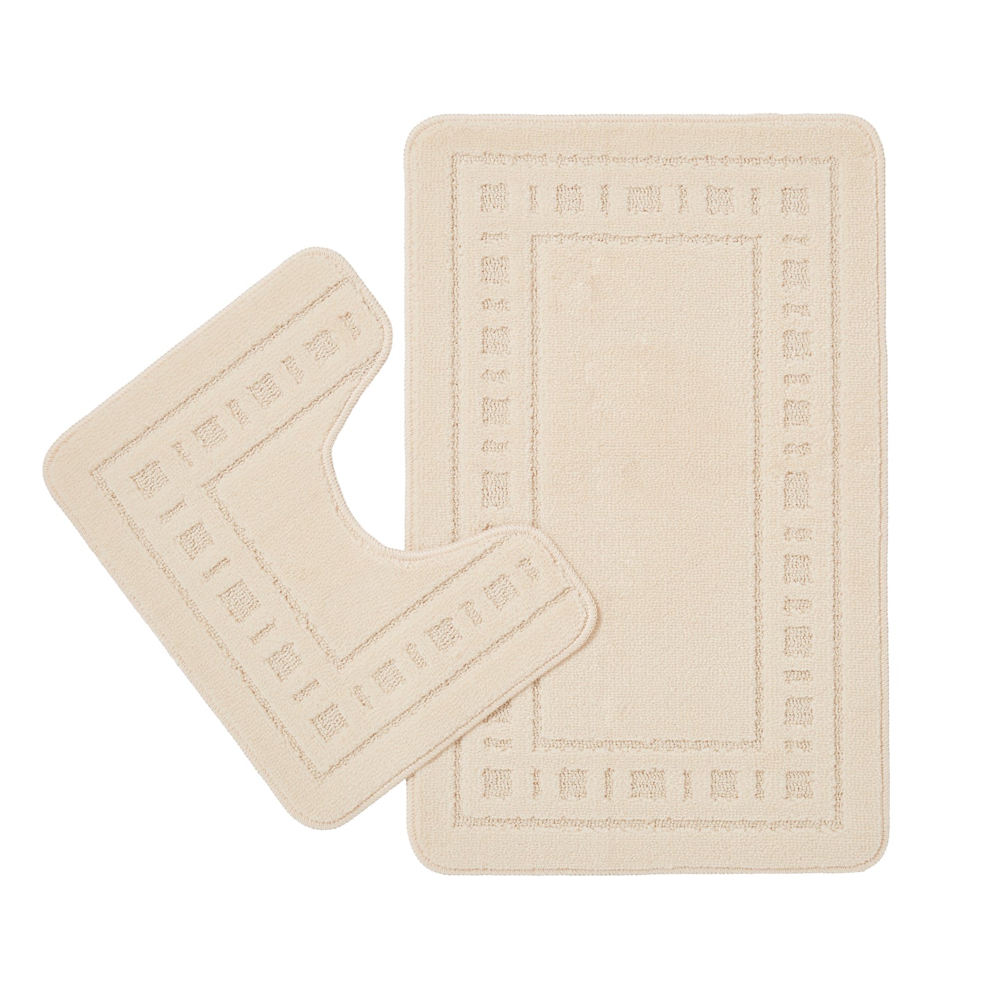 Catherine Lansfield Armoni Bath Mat and Pedestal Set - Cream