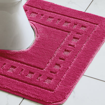 Catherine Lansfield Armoni Bath Mat and Pedestal Set - Hot Pink
