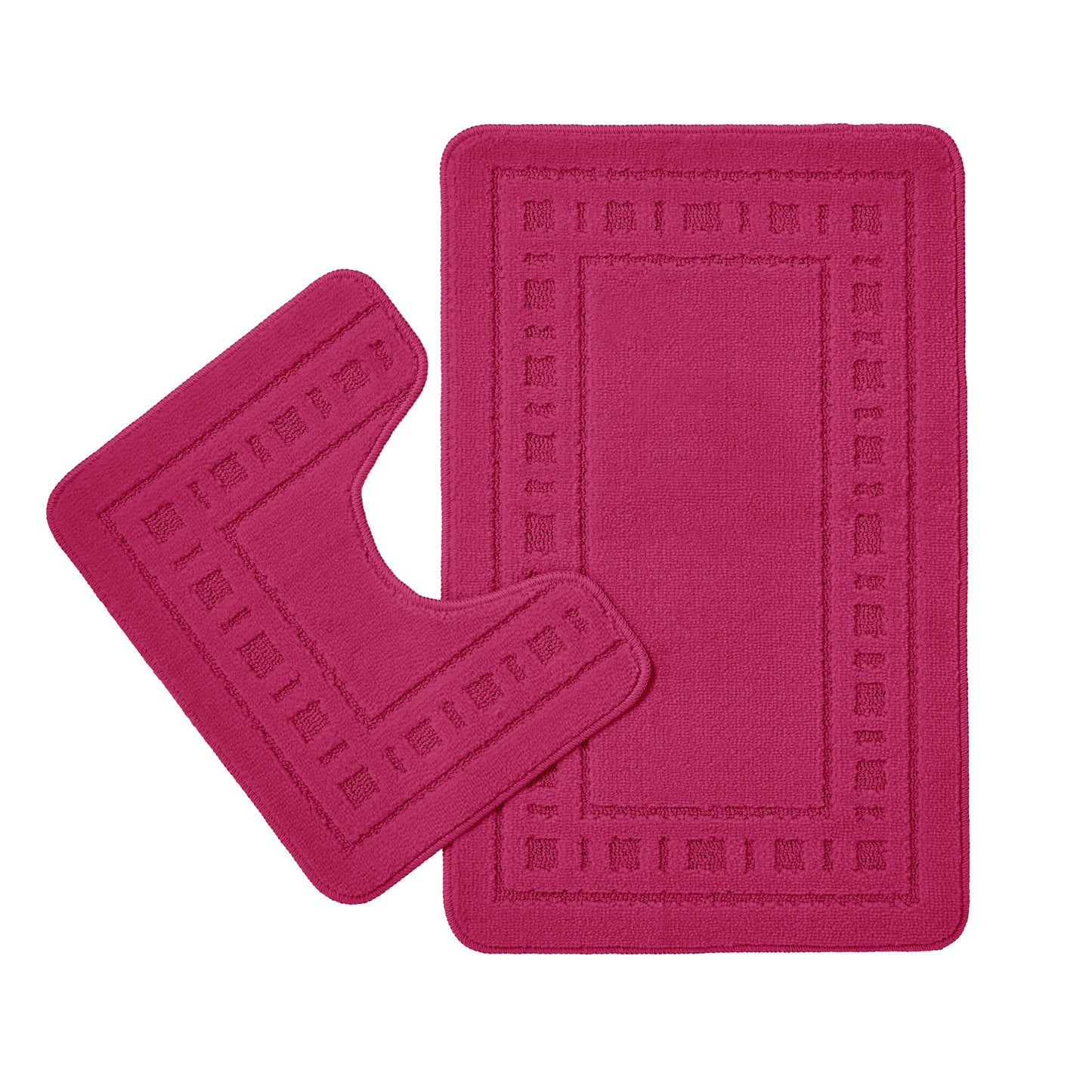Catherine Lansfield Armoni Bath Mat and Pedestal Set - Hot Pink