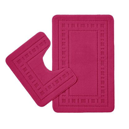 Catherine Lansfield Armoni Bath Mat and Pedestal Set - Hot Pink
