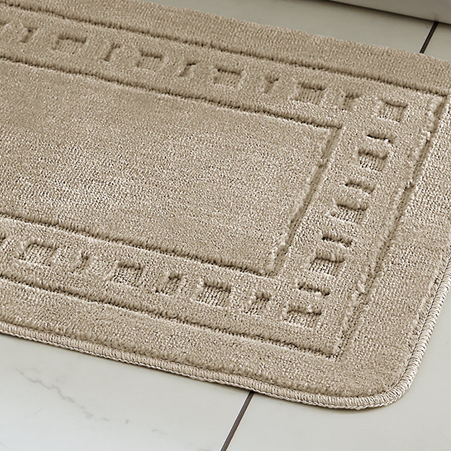 Catherine Lansfield Armoni Bath Mat and Pedestal Set - Natural