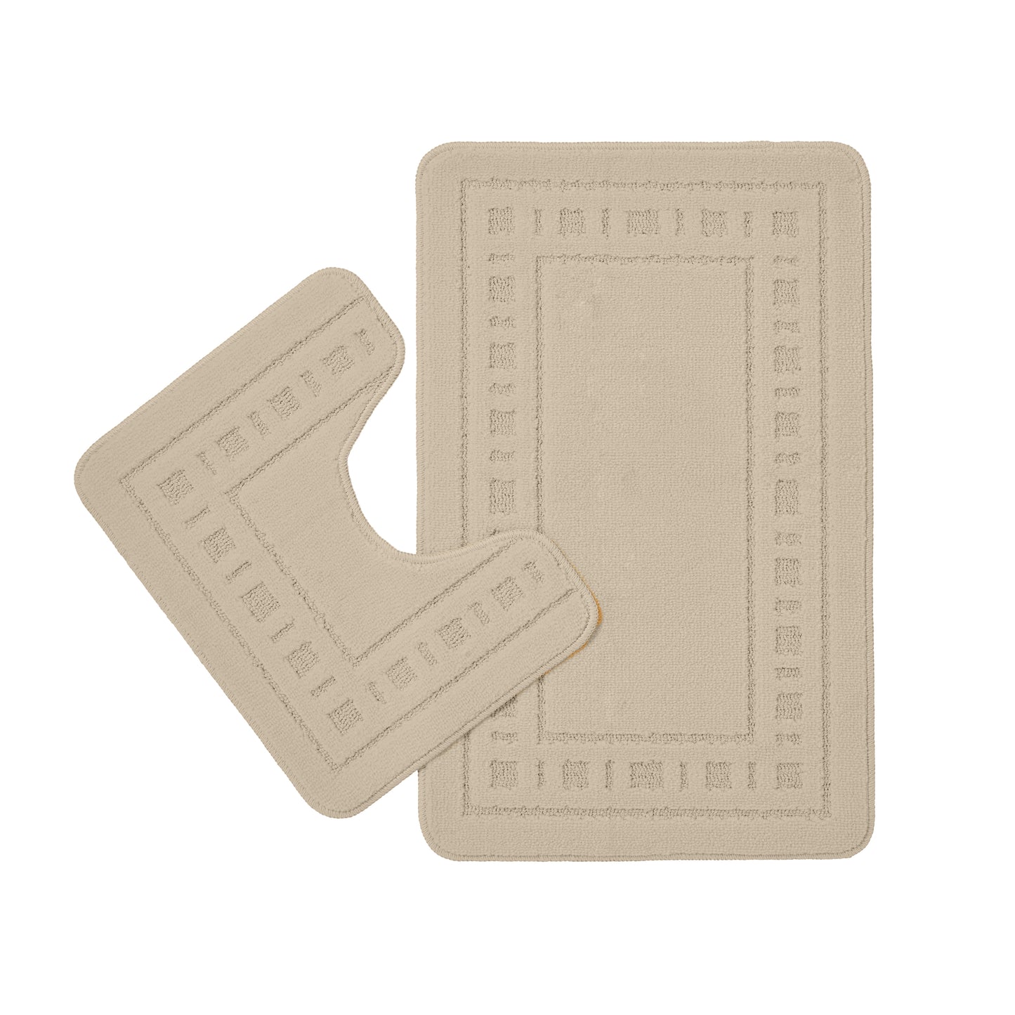 Catherine Lansfield Armoni Bath Mat and Pedestal Set - Natural
