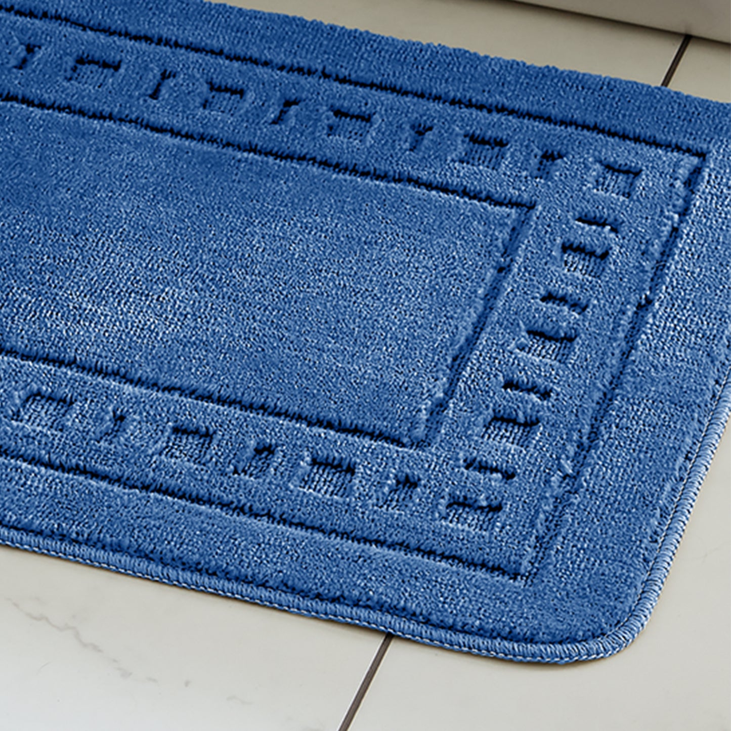 Catherine Lansfield Armoni Bath Mat and Pedestal Set - Navy
