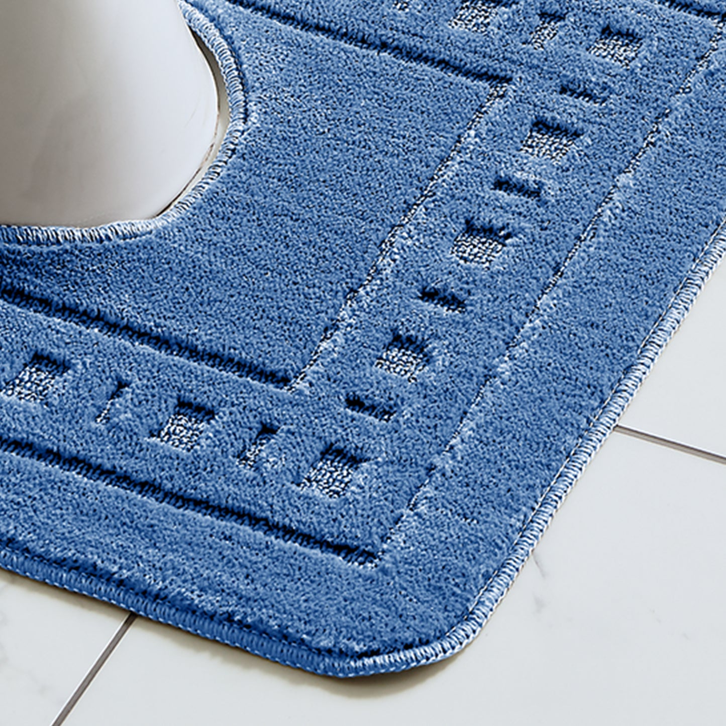 Catherine Lansfield Armoni Bath Mat and Pedestal Set - Navy