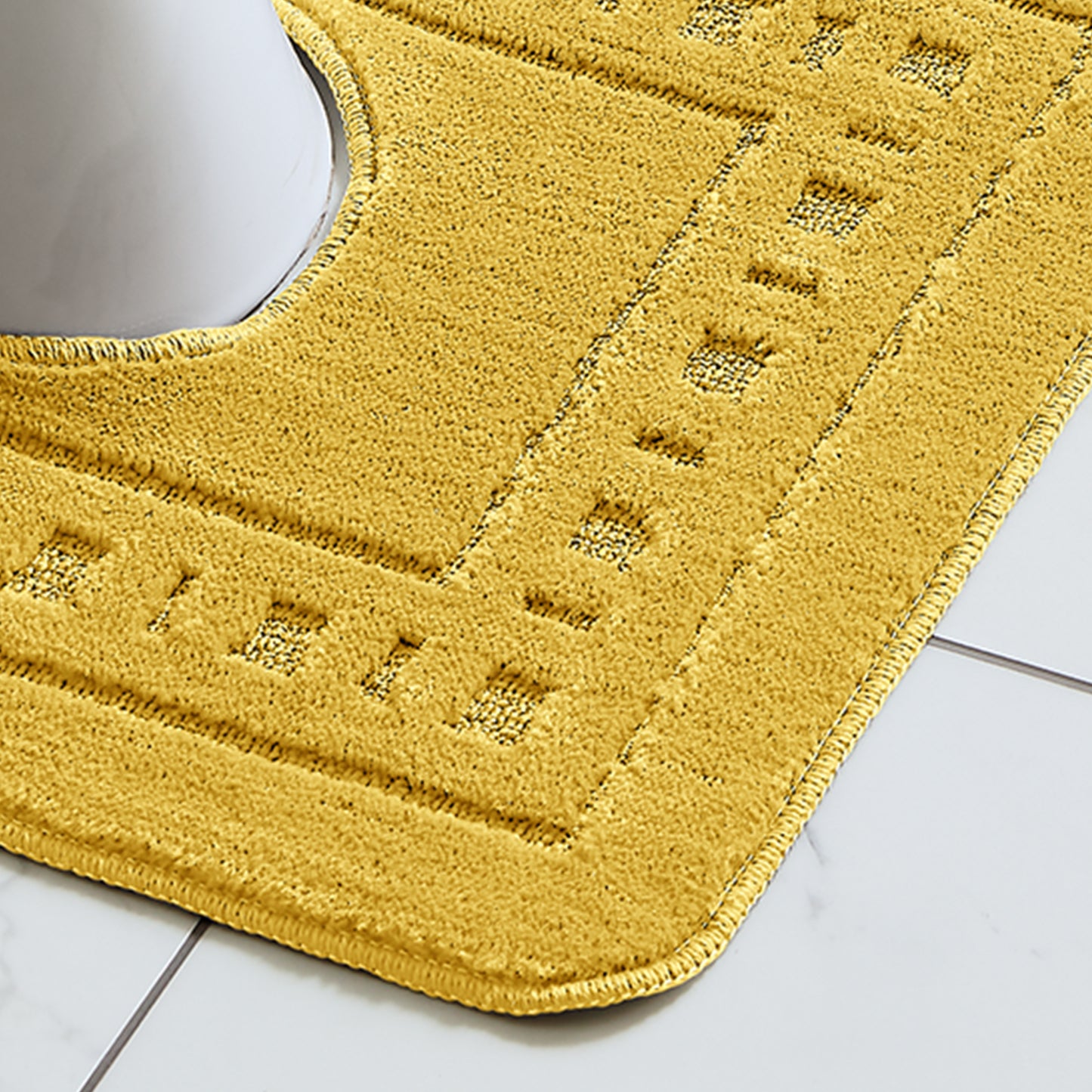 Catherine Lansfield Armoni Bath Mat and Pedestal Set - Ochre