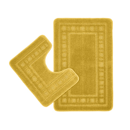 Catherine Lansfield Armoni Bath Mat and Pedestal Set - Ochre