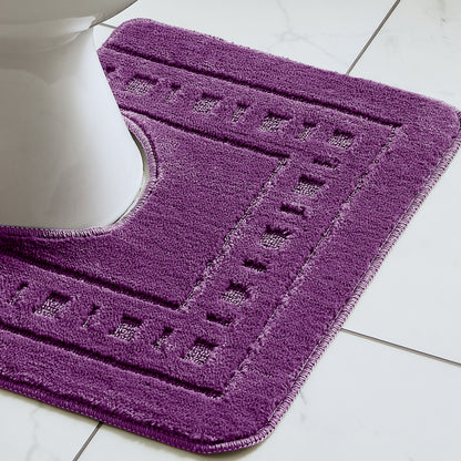 Catherine Lansfield Armoni Bath Mat and Pedestal Set - Plum