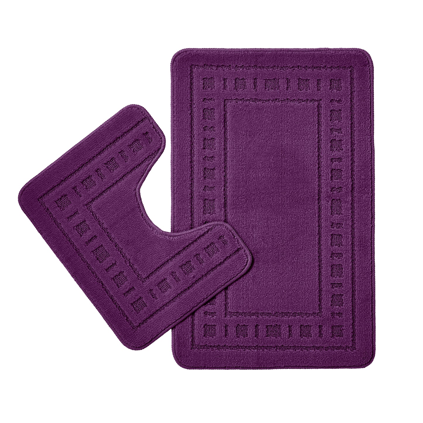 Catherine Lansfield Armoni Bath Mat and Pedestal Set - Plum