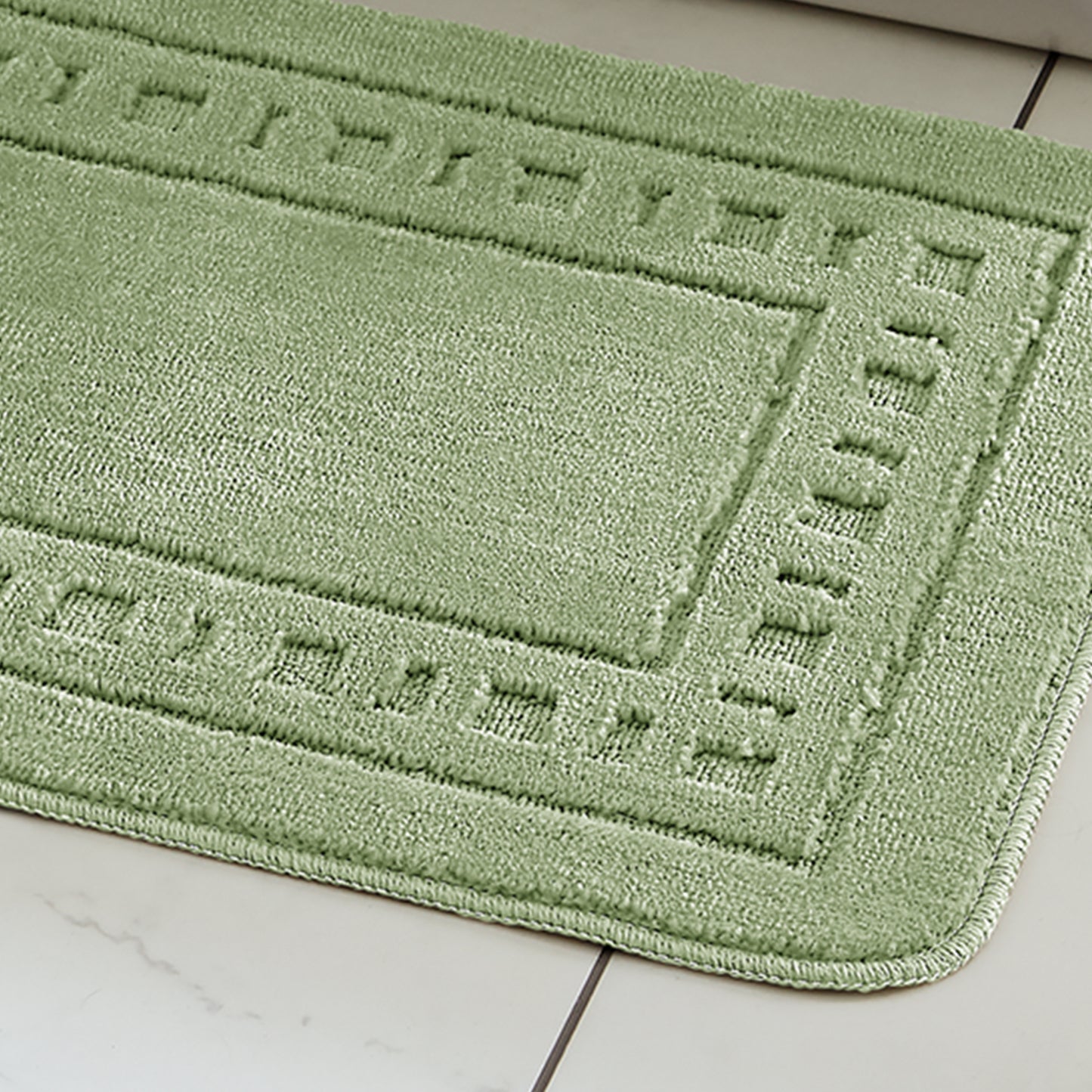 Catherine Lansfield Armoni Bath Mat and Pedestal Set - Sage Green
