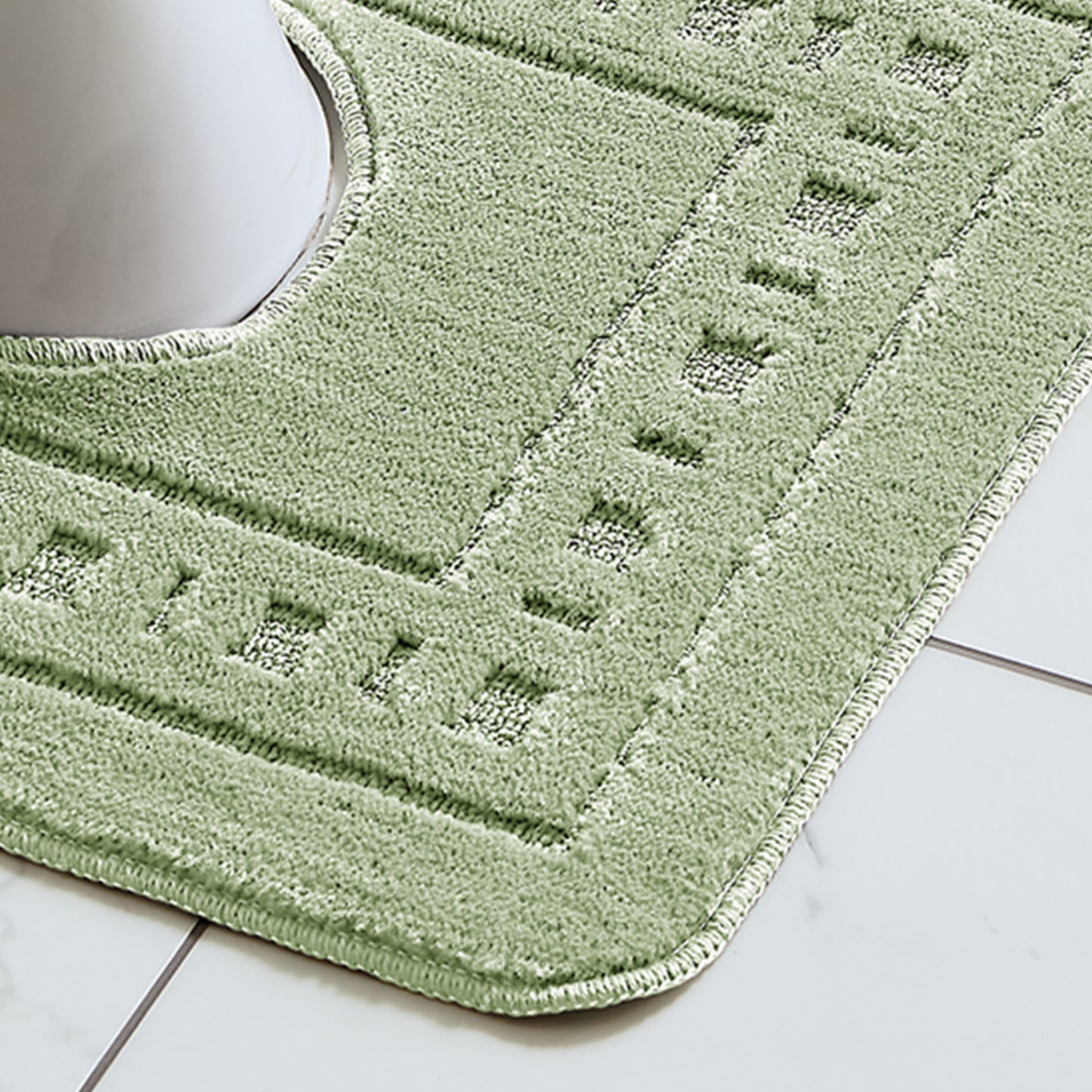 Catherine Lansfield Armoni Bath Mat and Pedestal Set - Sage Green