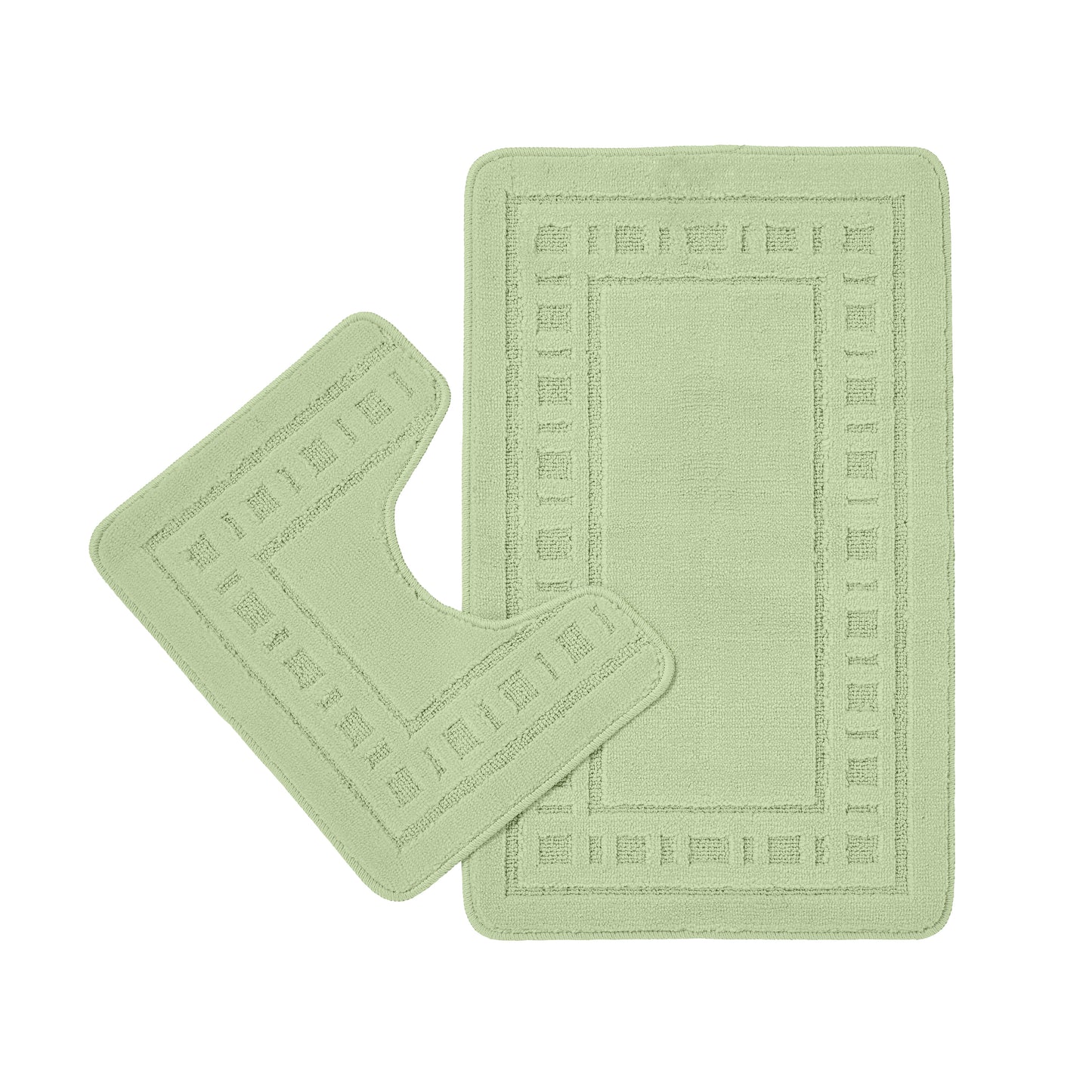 Catherine Lansfield Armoni Bath Mat and Pedestal Set - Sage Green