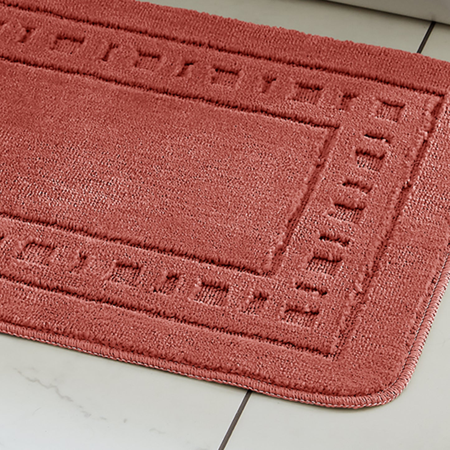 Catherine Lansfield Armoni Bath Mat and Pedestal Set - Terracotta