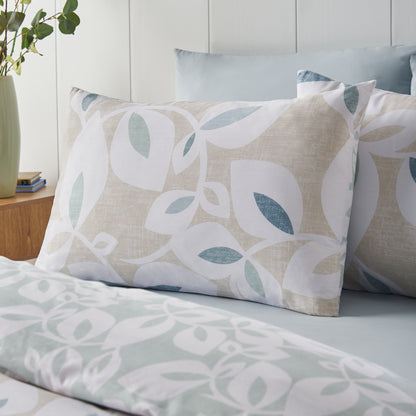 Catherine Lansfield Inga Leaf Duvet Cover Set - Natural