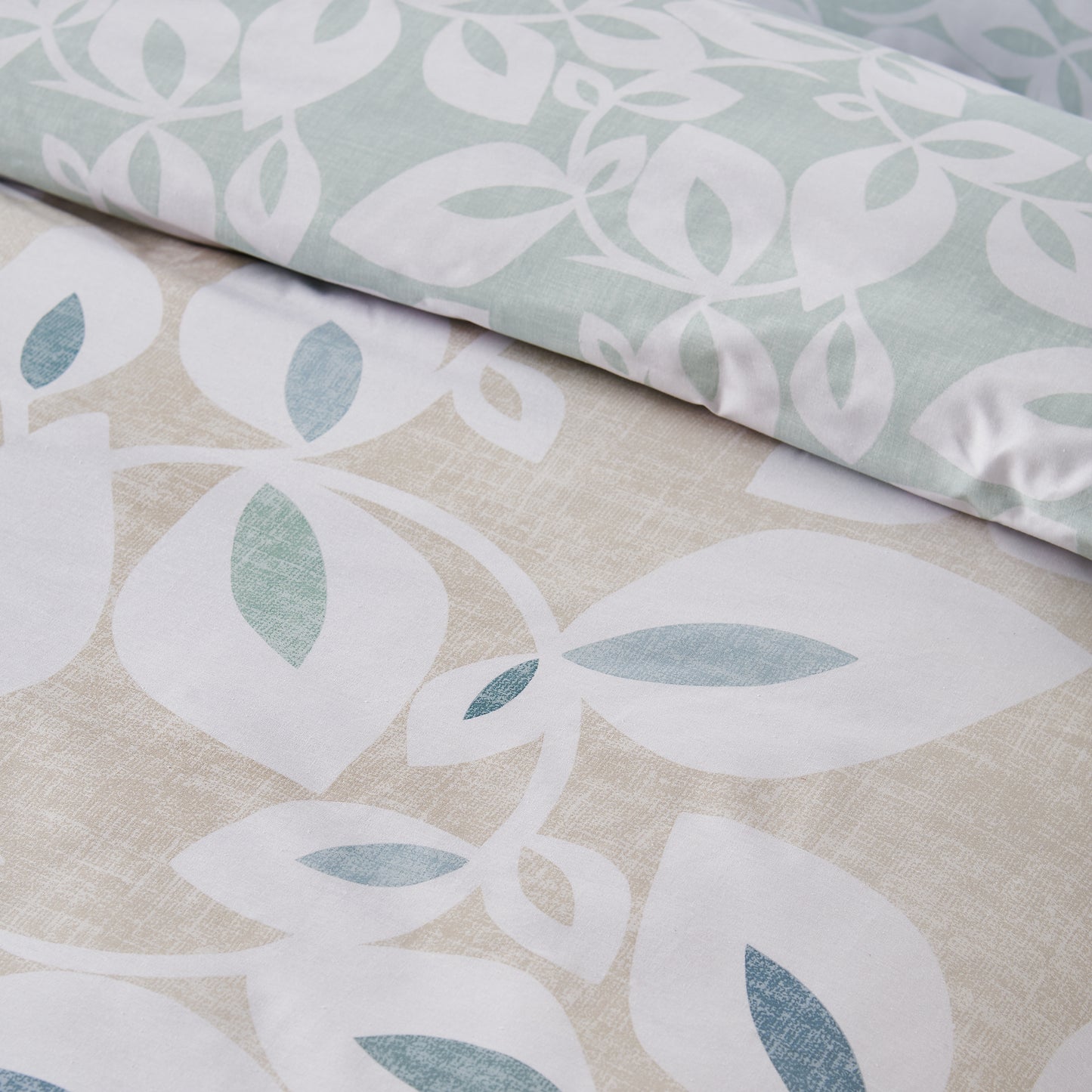 Catherine Lansfield Inga Leaf Duvet Cover Set - Natural