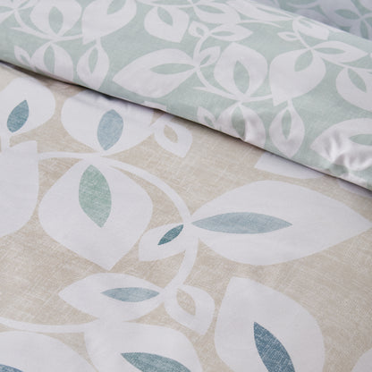 Catherine Lansfield Inga Leaf Duvet Cover Set - Natural