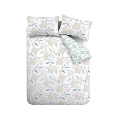 Catherine Lansfield Inga Leaf Duvet Cover Set - Natural