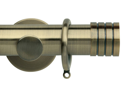 Hallis Neo Stud 35mm Metal Curtain Pole - Spun Brass