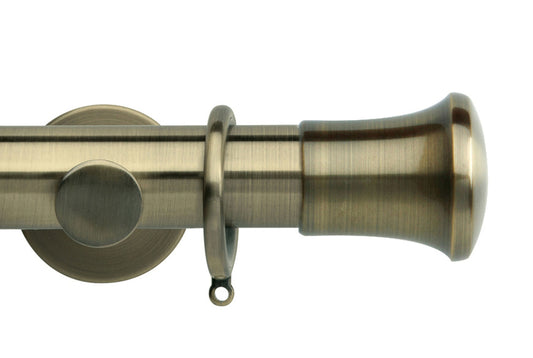 Hallis Neo Trumpet 35mm Metal Curtain Pole - Spun Brass