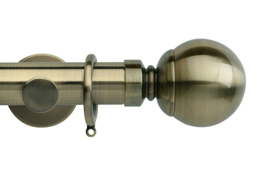 Hallis Neo Ball 35mm Metal Curtain Pole - Spun Brass