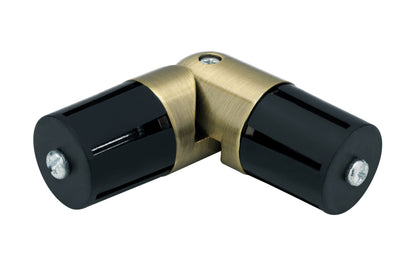 Hallis Neo 35mm Metal Curtain Pole Corner Joint - Spun Brass