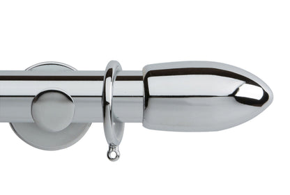 Hallis Neo Bullet 35mm Metal Curtain Pole - Chrome