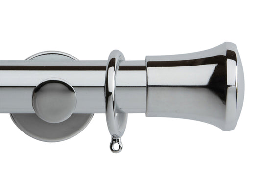 Hallis Neo Trumpet 35mm Metal Curtain Pole - Chrome