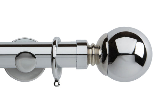 Hallis Neo Ball 35mm Metal Curtain Pole - Chrome