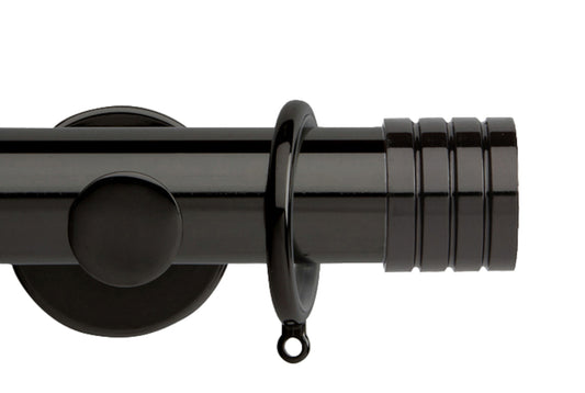 Hallis Neo Stud 35mm Metal Curtain Pole - Black Nickel