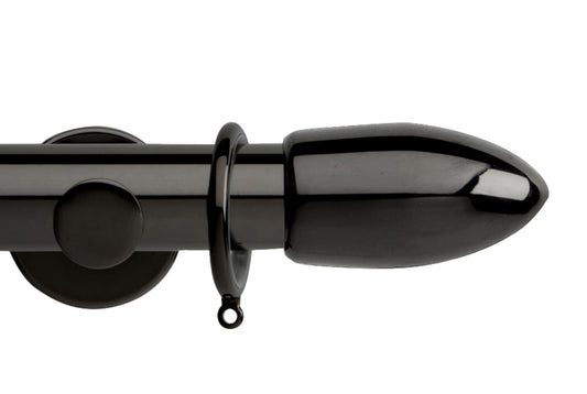 Hallis Neo Bullet 35mm Metal Curtain Pole - Black Nickel