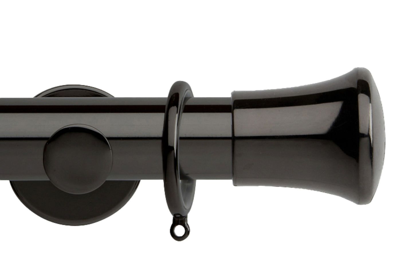 Hallis Neo Trumpet 35mm Metal Curtain Pole - Black Nickel