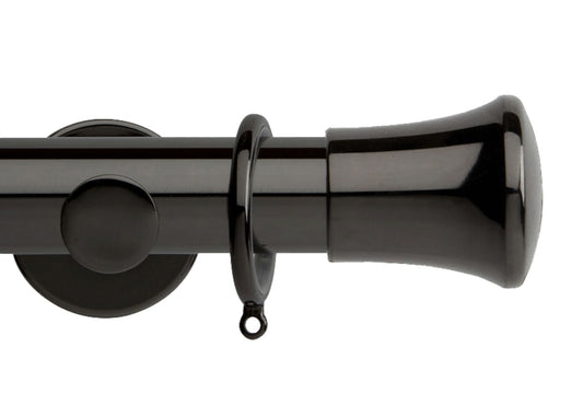 Hallis Neo Trumpet 35mm Metal Curtain Pole - Black Nickel